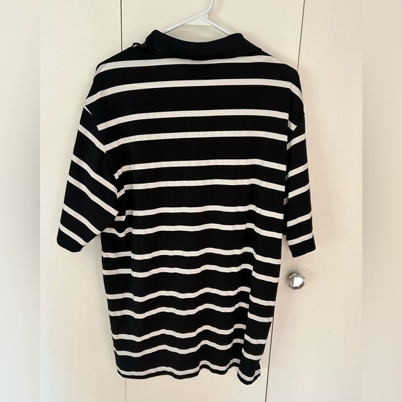 Nike Golf Men’s Dri Fit Polo Size M Black/White Stripes - Picture 4 of 6